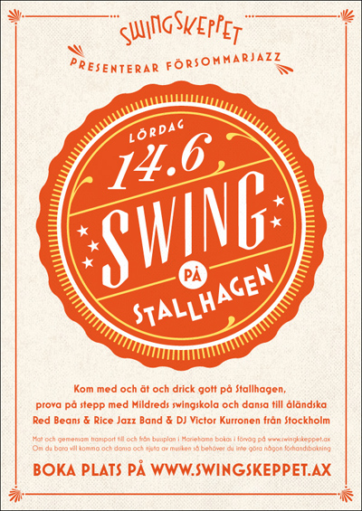 Swing på Stallhagen Swingskeppet rf MIldreds swingskola Red Beans & Rice Jazz Band Åland Finström